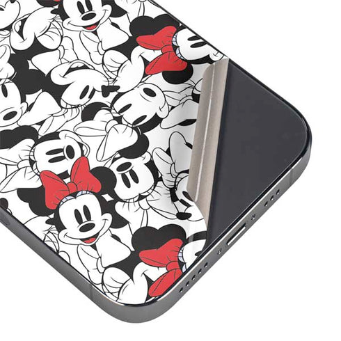 Disney Minnie Mouse Red Color Pop Face Pattern iPhone 14 Pro Max Skin