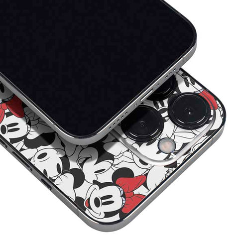 Disney Minnie Mouse Red Color Pop Face Pattern iPhone 14 Pro Max Skin
