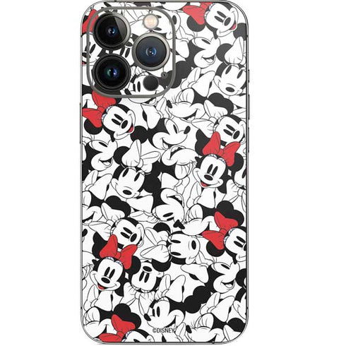 Disney Minnie Mouse Red Color Pop Face Pattern iPhone 14 Pro Skin
