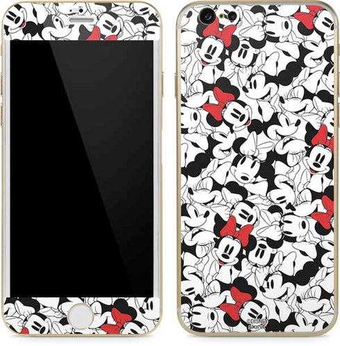 Disney Minnie Mouse Red Color Pop Face Pattern iPhone 6/6s Skin