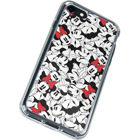 Disney Minnie Mouse Red Color Pop Face Pattern iPhone SE (2nd & 3rd Gen) Clear Case