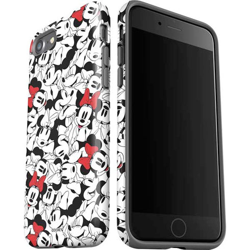 Disney Minnie Mouse Red Color Pop Face Pattern iPhone SE (2nd & 3rd Gen) Pro Case