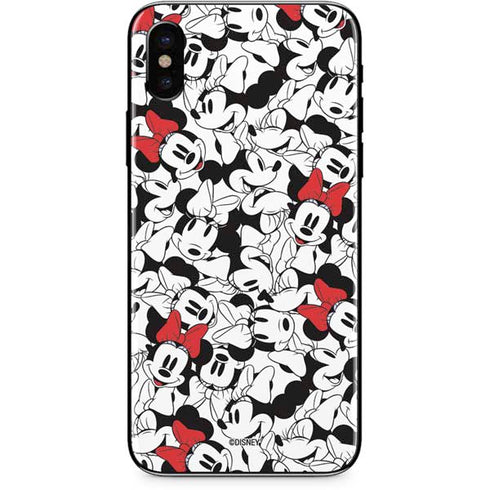 Disney Minnie Mouse Red Color Pop Face Pattern iPhone X Skin