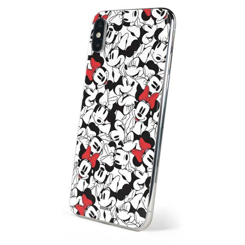 Disney Minnie Mouse Red Color Pop Face Pattern iPhone XS Skin