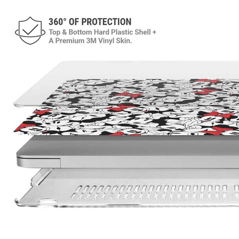 Disney Minnie Mouse Red Color Pop Face Pattern MacBook Air 13in M1 (2021) Case plus Skin