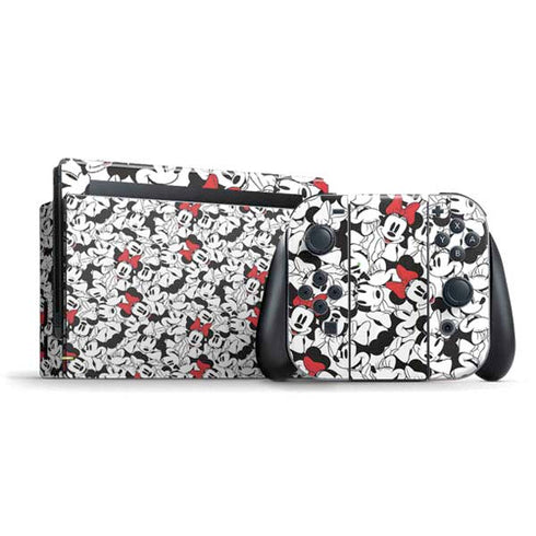 Disney Minnie Mouse Red Color Pop Face Pattern Nintendo Switch Bundle Skin