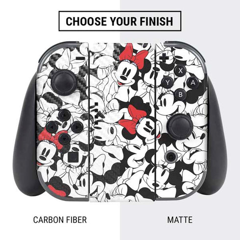 Disney Minnie Mouse Red Color Pop Face Pattern Nintendo Switch Bundle Skin