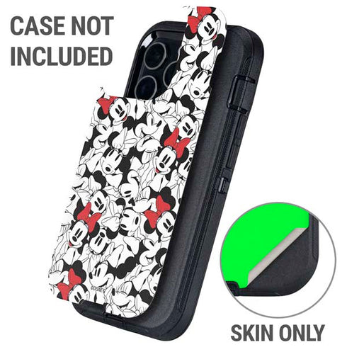 Disney Minnie Mouse Red Color Pop Face Pattern Otterbox Defender iPhone Skin