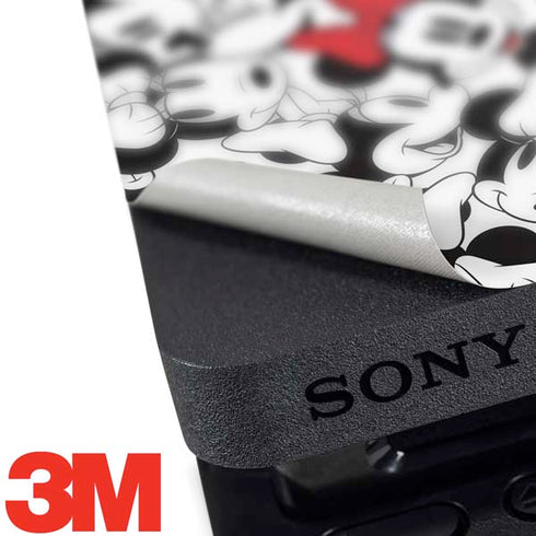 Disney Minnie Mouse Red Color Pop Face Pattern PS4 Slim Bundle Skin