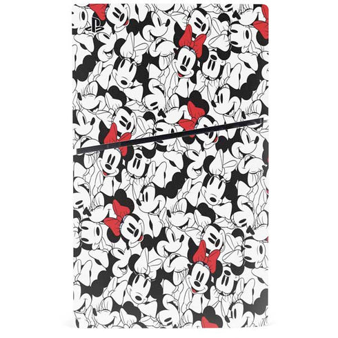 Disney Minnie Mouse Red Color Pop Face Pattern PS5 Slim Disk Console Skin