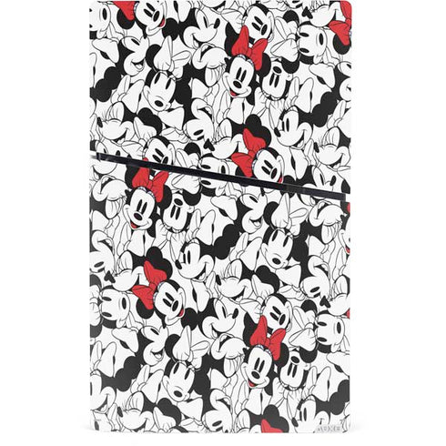Disney Minnie Mouse Red Color Pop Face Pattern PS5 Slim Digital Edition Console Skin