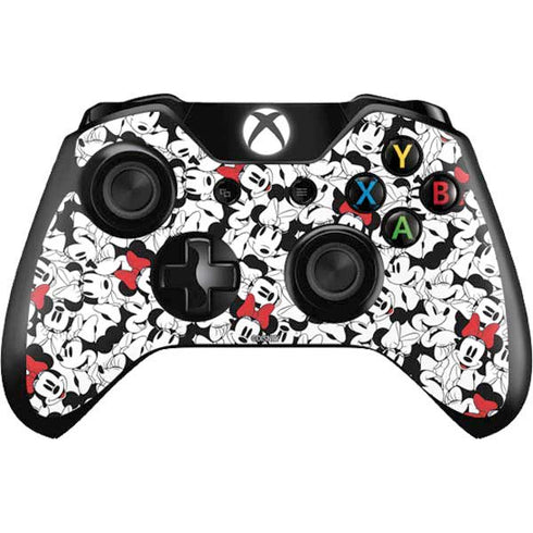 Disney Minnie Mouse Red Color Pop Face Pattern Xbox One Controller Skin