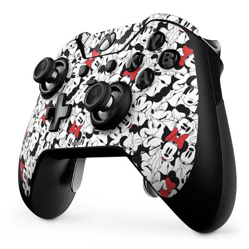 Disney Minnie Mouse Red Color Pop Face Pattern Xbox One Elite Controller Skin