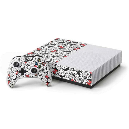 Disney Minnie Mouse Red Color Pop Face Pattern Xbox One S All-Digital Edition Bundle Skin