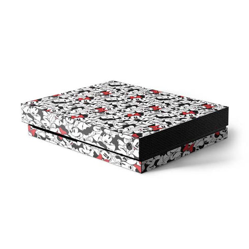Disney Minnie Mouse Red Color Pop Face Pattern Xbox One X Console Skin