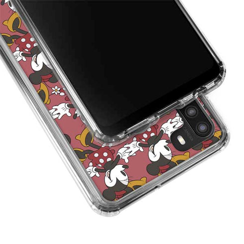 Disney Minnie Mouse Dancing Pattern Galaxy A21 Clear Case