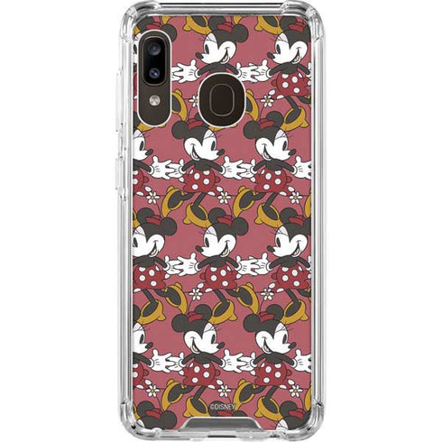 Disney Minnie Mouse Dancing Pattern Galaxy A30 Clear Case