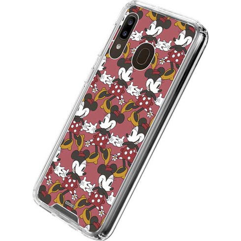 Disney Minnie Mouse Dancing Pattern Galaxy A30 Clear Case
