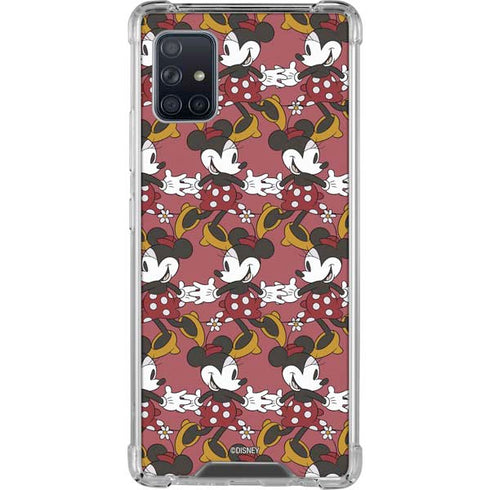 Disney Minnie Mouse Dancing Pattern Galaxy A51 5G Clear Case