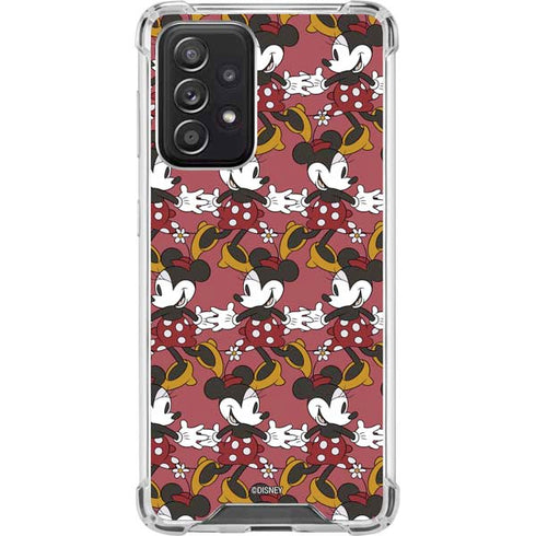 Disney Minnie Mouse Dancing Pattern Galaxy A52 5G Clear Case