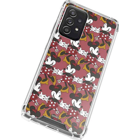 Disney Minnie Mouse Dancing Pattern Galaxy A52 5G Clear Case