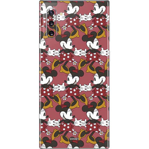 Disney Minnie Mouse Dancing Pattern Galaxy Note 10 Skin