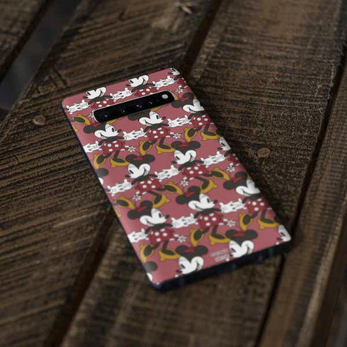 Disney Minnie Mouse Dancing Pattern Galaxy S10 Skin