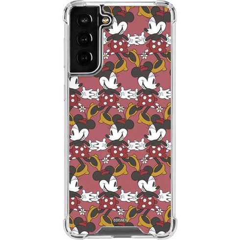 Disney Minnie Mouse Dancing Pattern Galaxy S21 FE Clear Case