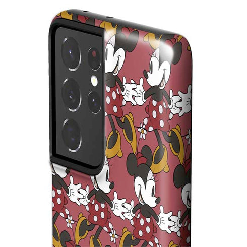 Disney Minnie Mouse Dancing Pattern Galaxy S21 Ultra 5G Pro Case