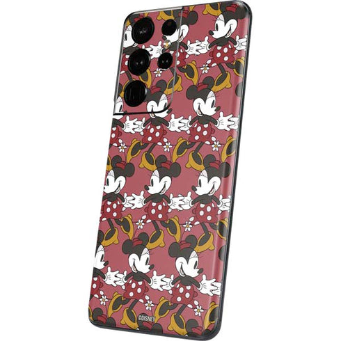 Disney Minnie Mouse Dancing Pattern Galaxy S21 Ultra 5G Skin