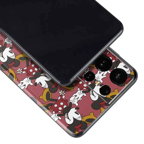 Disney Minnie Mouse Dancing Pattern Galaxy S21 Ultra 5G Skin