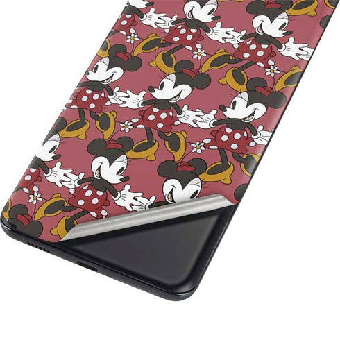 Disney Minnie Mouse Dancing Pattern Galaxy S21 Ultra 5G Skin