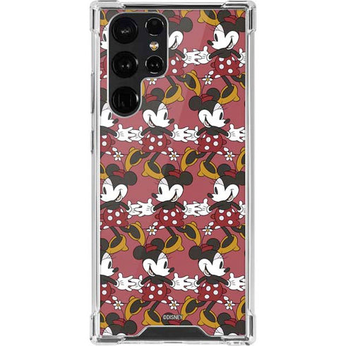 Disney Minnie Mouse Dancing Pattern Galaxy S22 Ultra Clear Case