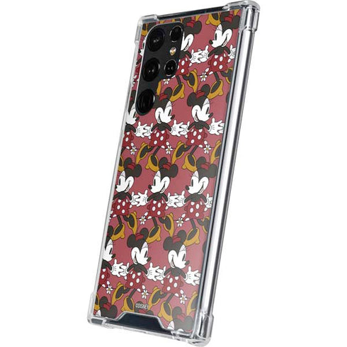 Disney Minnie Mouse Dancing Pattern Galaxy S22 Ultra Clear Case