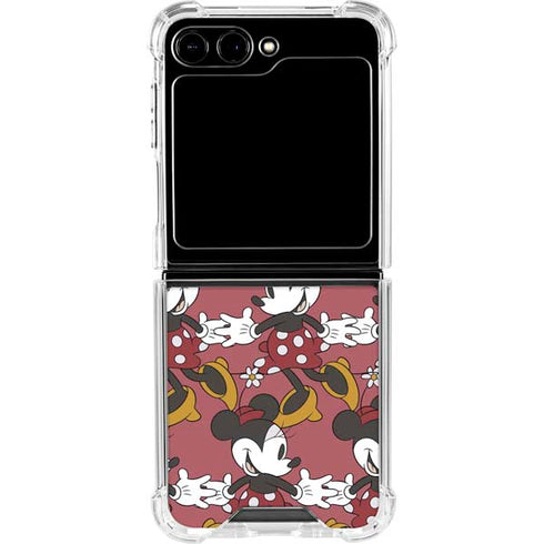 Disney Minnie Mouse Dancing Pattern Galaxy Z Flip5 5G Clear Case