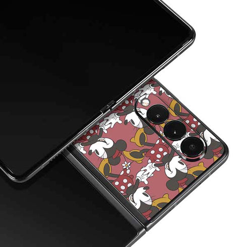 Disney Minnie Mouse Dancing Pattern Galaxy Z Fold3 5G Skin