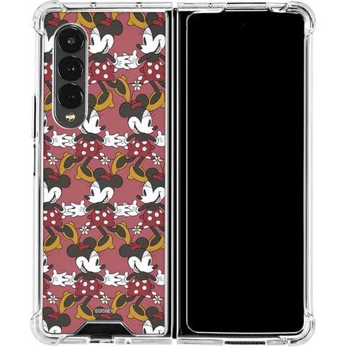 Disney Minnie Mouse Dancing Pattern Galaxy Z Fold4 5G Clear Case