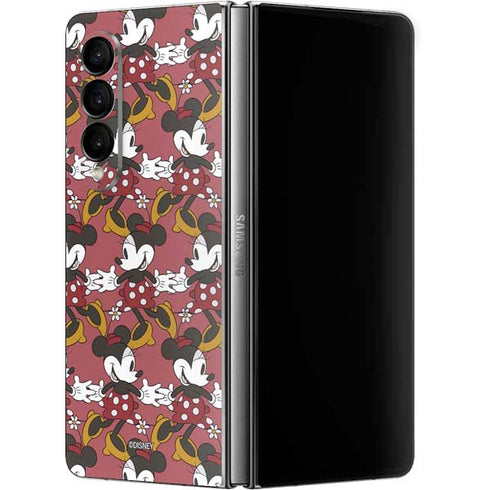 Disney Minnie Mouse Dancing Pattern Galaxy Z Fold4 5G Skin
