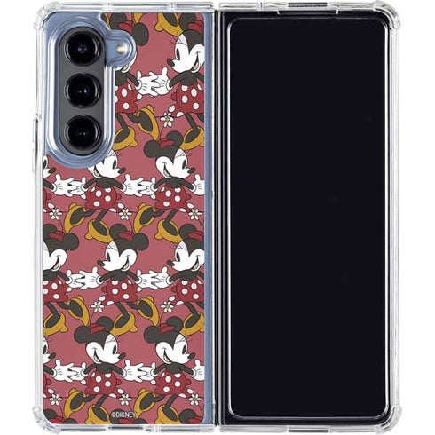 Disney Minnie Mouse Dancing Pattern Galaxy Z Fold5 5G Clear Case