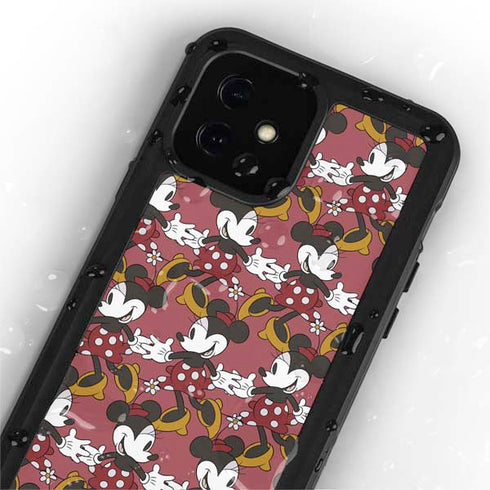 Disney Minnie Mouse Dancing Pattern iPhone 12 Mini Waterproof Case