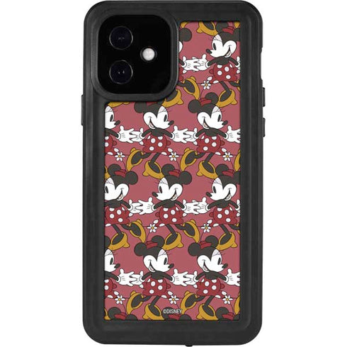 Disney Minnie Mouse Dancing Pattern iPhone 12 Waterproof Case