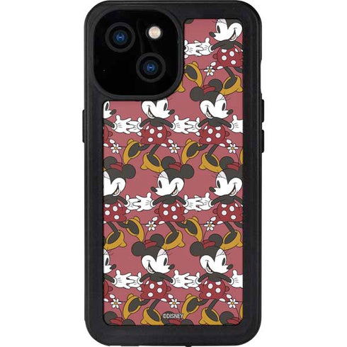 Disney Minnie Mouse Dancing Pattern iPhone 13 Mini Waterproof Case