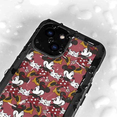 Disney Minnie Mouse Dancing Pattern iPhone 13 Mini Waterproof Case