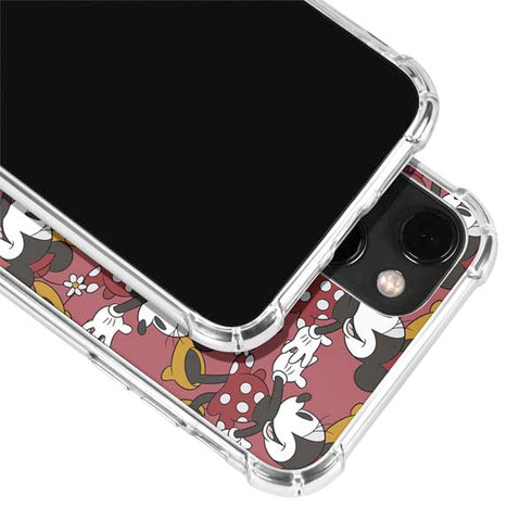 Disney Minnie Mouse Dancing Pattern iPhone 14 Clear Case