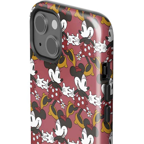Disney Minnie Mouse Dancing Pattern iPhone 15 Plus Impact Case