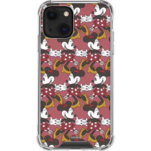 Disney Minnie Mouse Dancing Pattern iPhone 14 Plus Clear Case