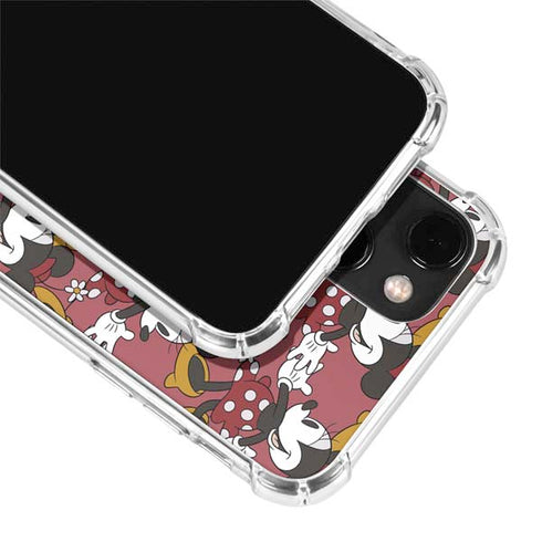 Disney Minnie Mouse Dancing Pattern iPhone 14 Plus Clear Case