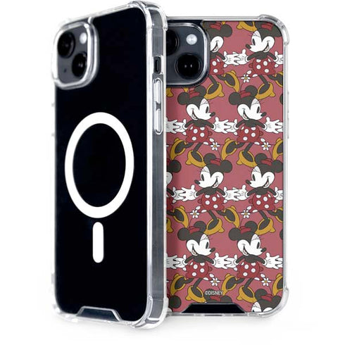 Disney Minnie Mouse Dancing Pattern iPhone 15 Plus MagSafe Case
