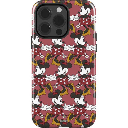 Disney Minnie Mouse Dancing Pattern iPhone 15 Pro Impact Case