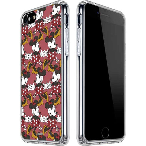 Disney Minnie Mouse Dancing Pattern iPhone SE (2nd & 3rd Gen) Clear Case